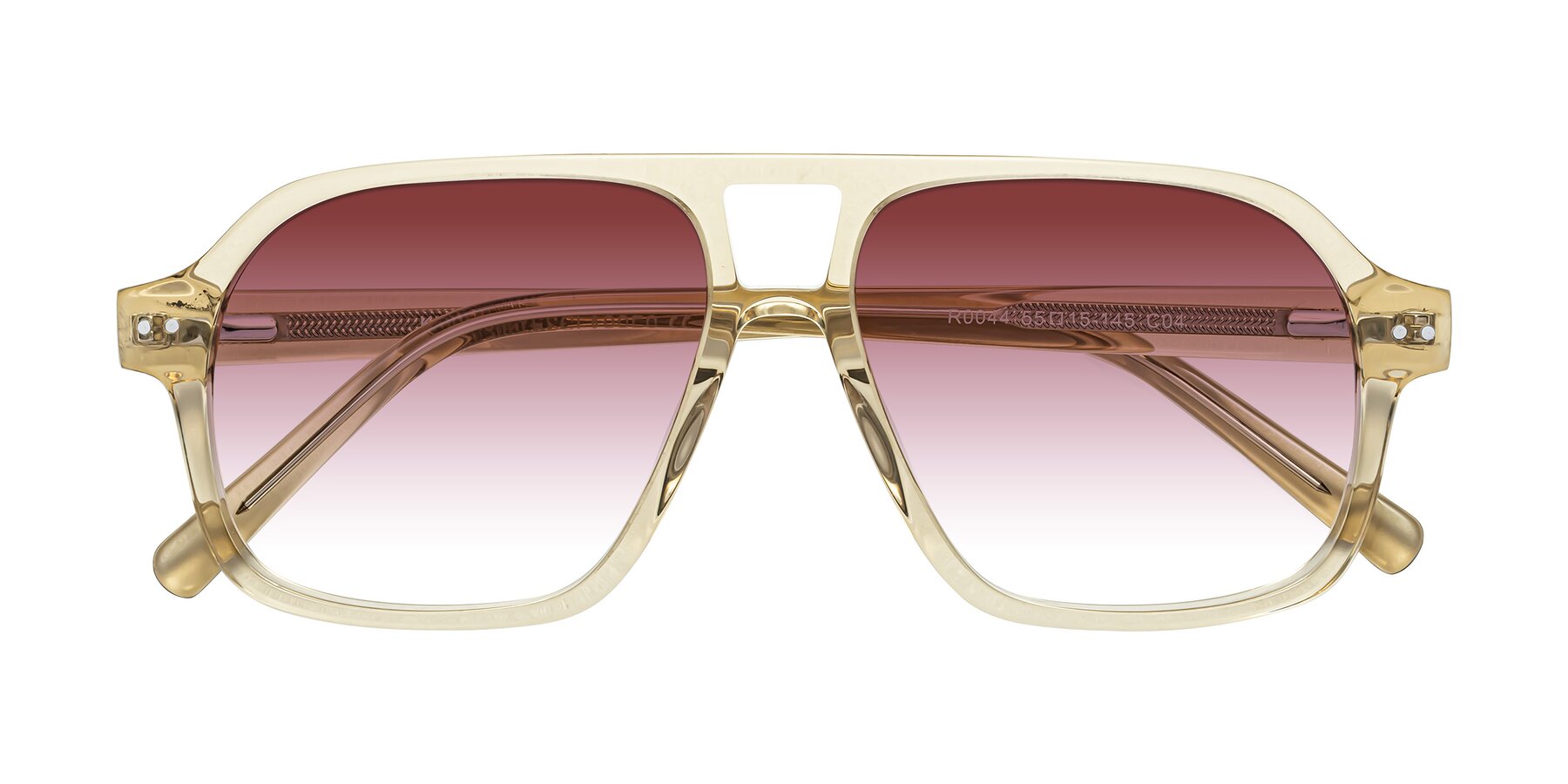 Folded Front of Kingston in Amber with Garnet Gradient Lenses