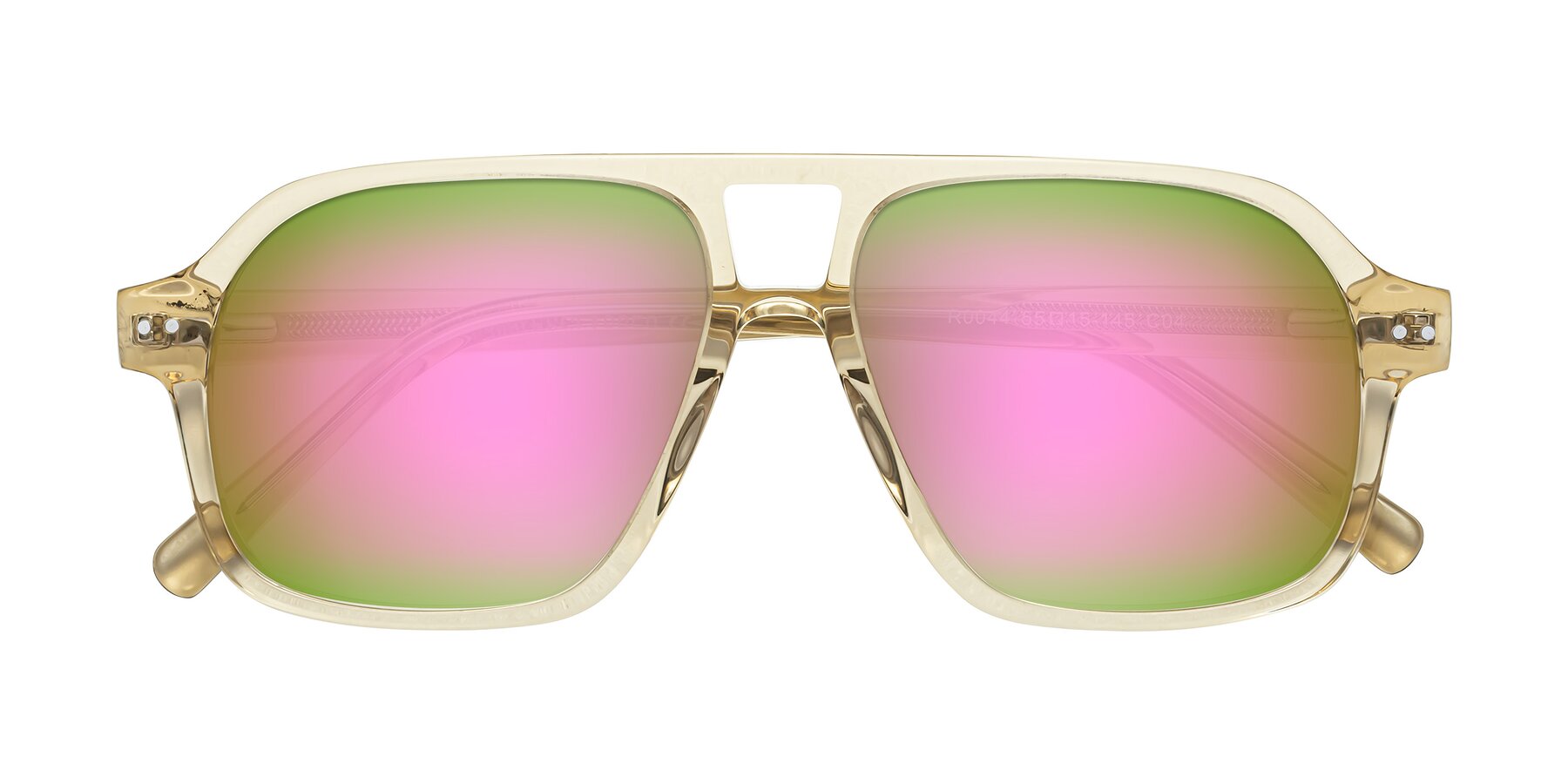 Folded Front of Kingston in Amber with Pink Mirrored Lenses