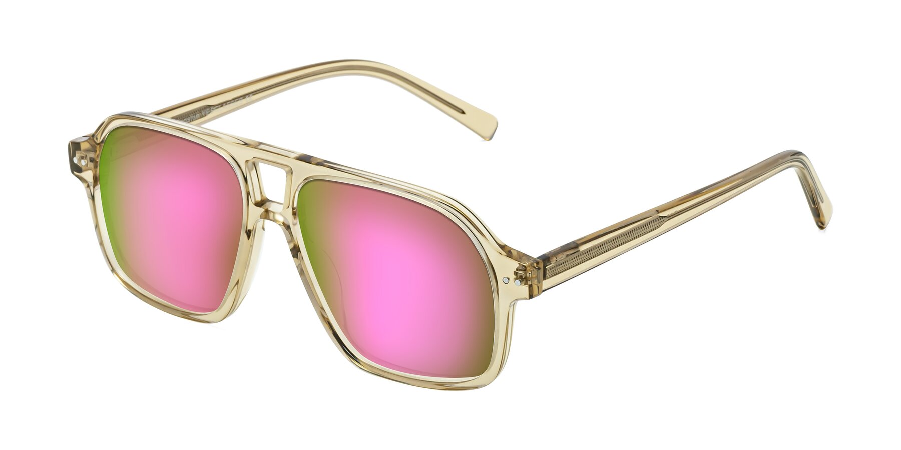 Angle of Kingston in Amber with Pink Mirrored Lenses