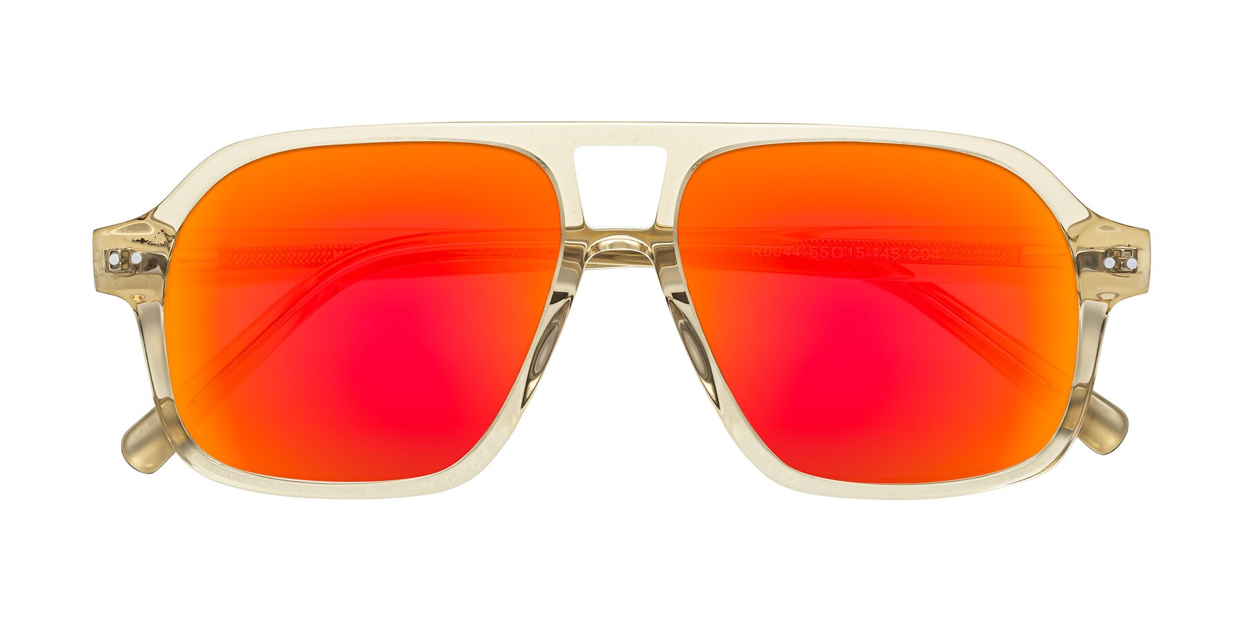 Folded Front of Kingston in Amber with Red Gold Mirrored Lenses