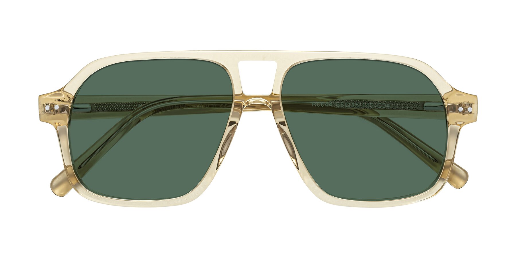 Folded Front of Kingston in Amber with Green Polarized Lenses