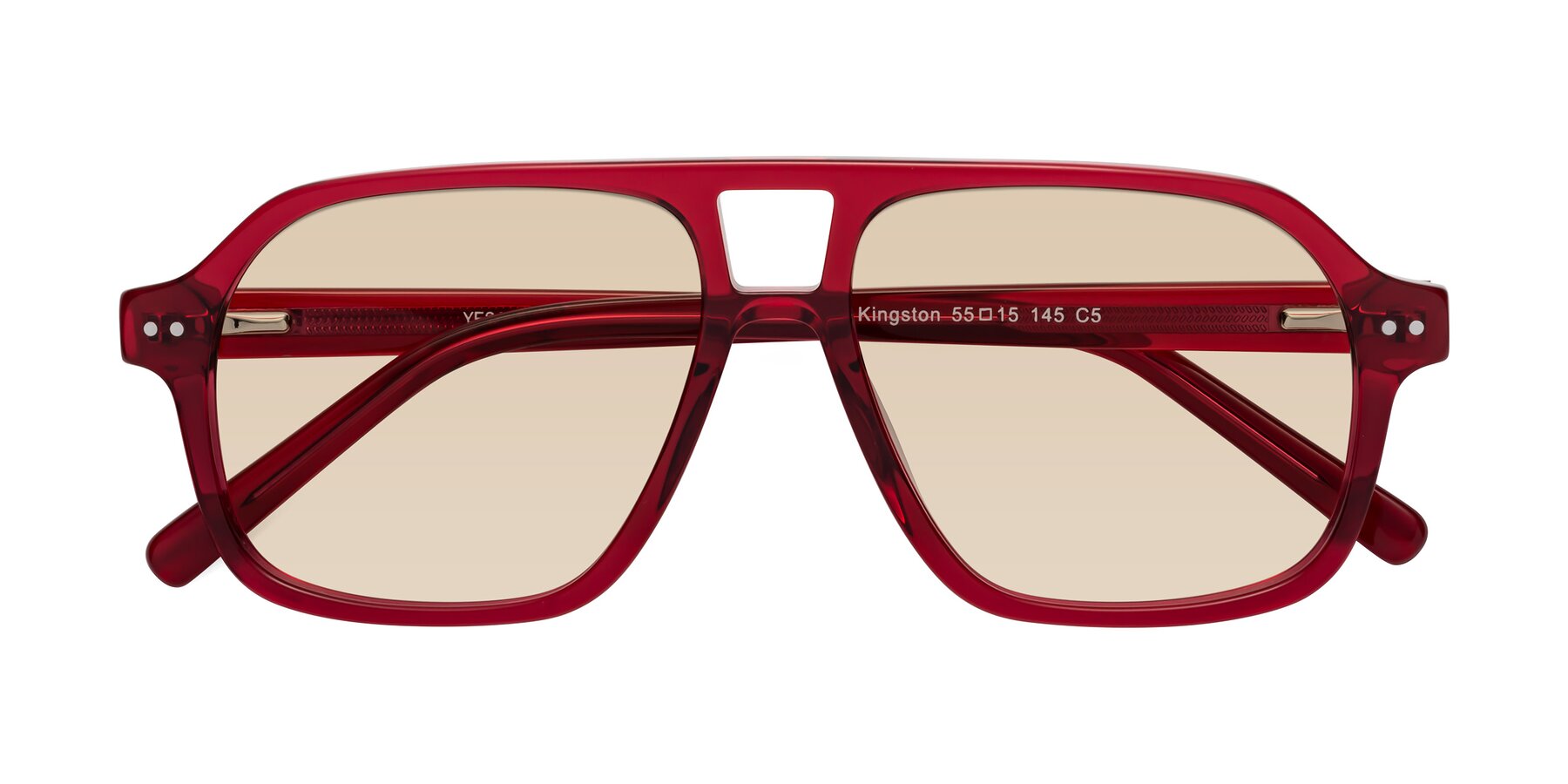 Folded Front of Kingston in Wine with Light Brown Tinted Lenses