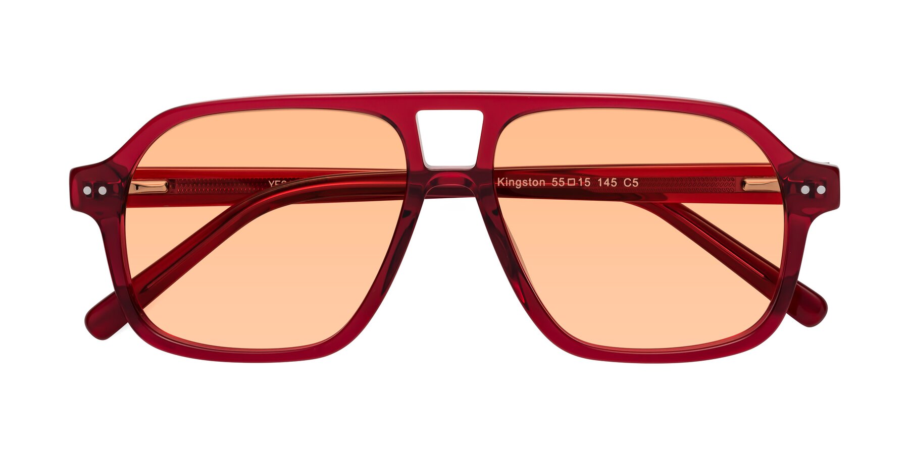 Folded Front of Kingston in Wine with Light Orange Tinted Lenses