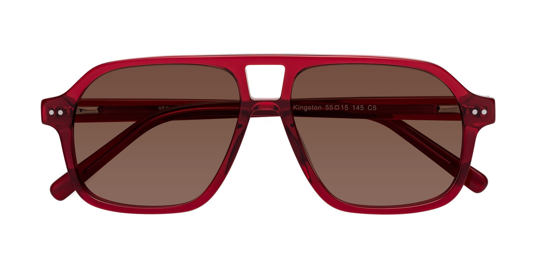 Folded Front of Kingston in Wine with Brown Tinted Lenses