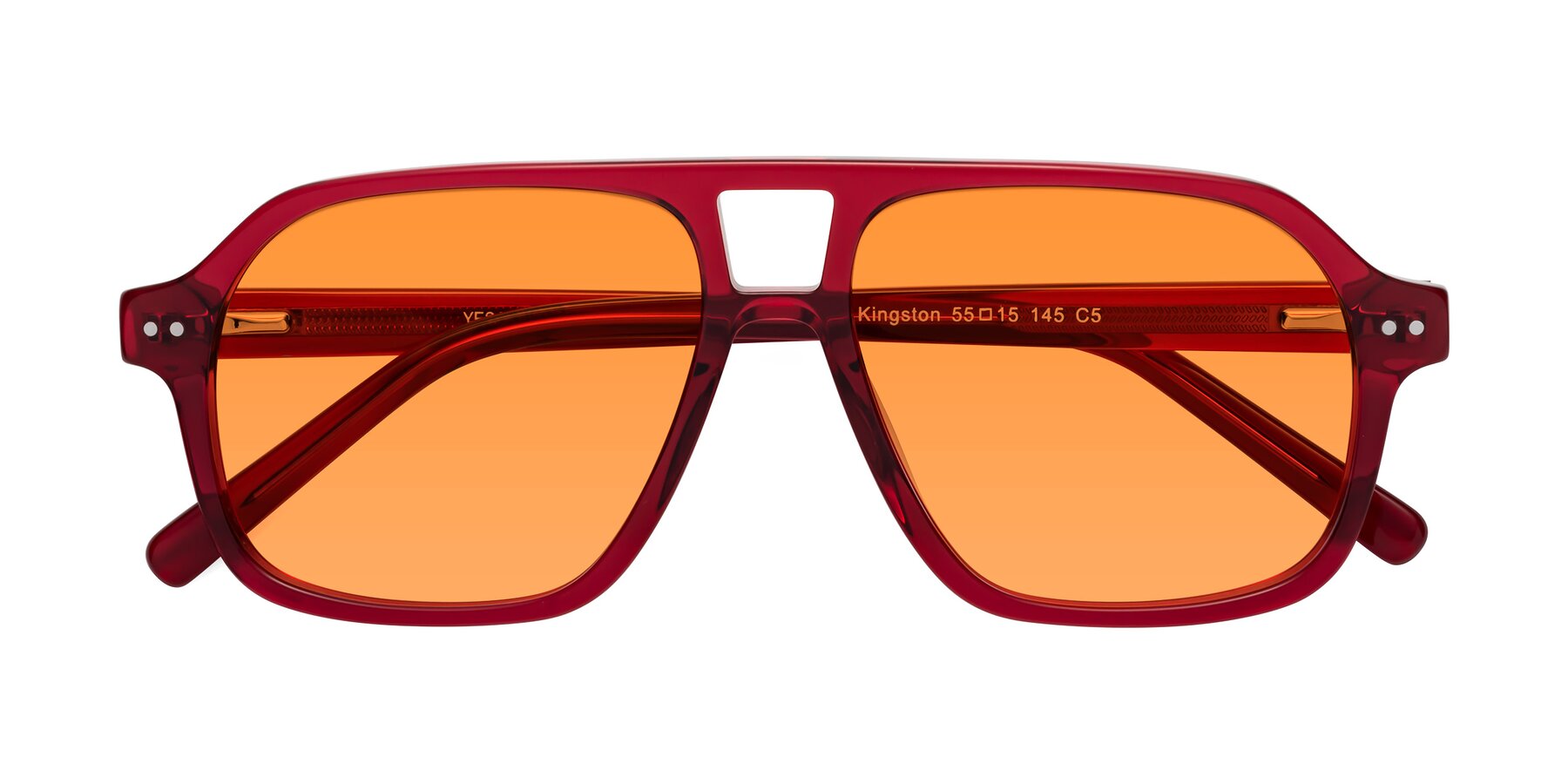 Folded Front of Kingston in Wine with Orange Tinted Lenses