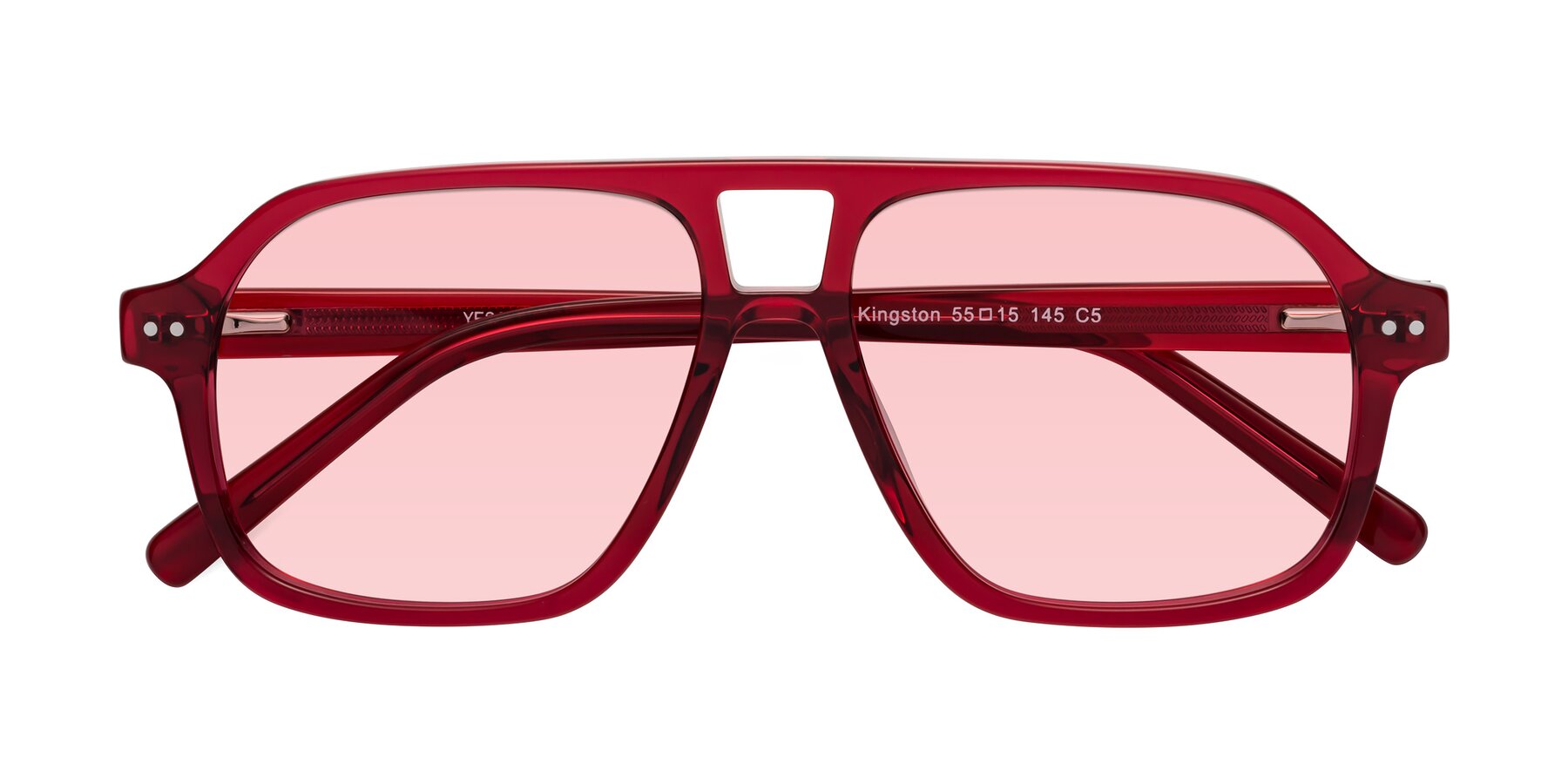 Folded Front of Kingston in Wine with Light Garnet Tinted Lenses