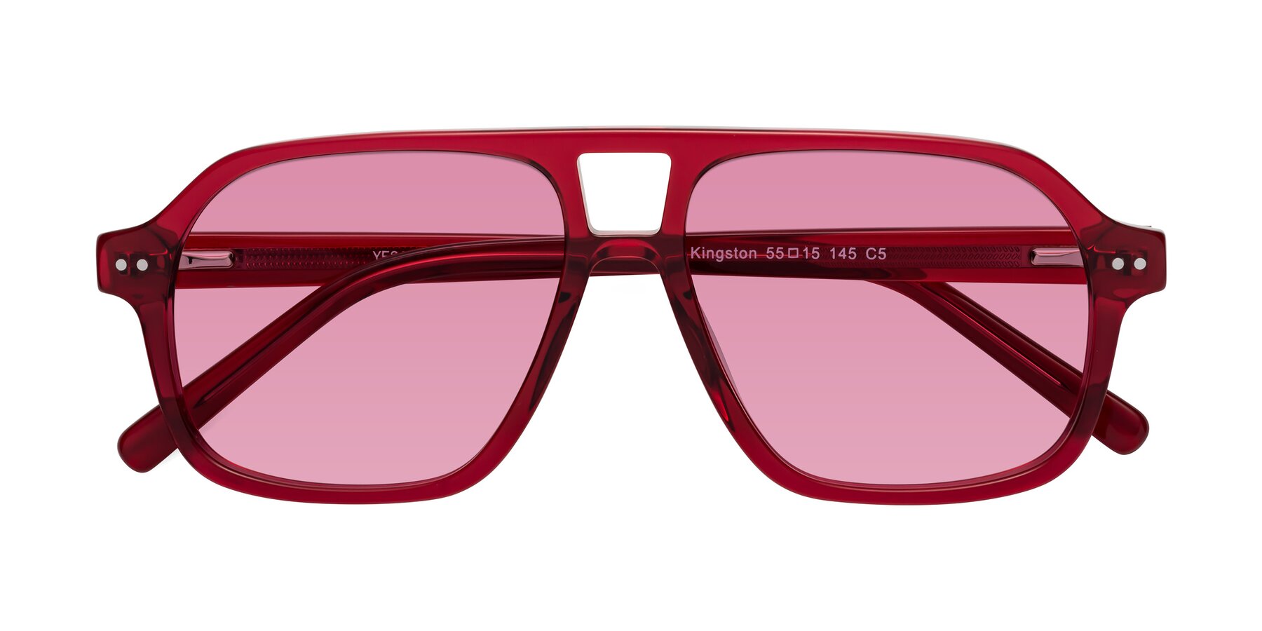 Folded Front of Kingston in Wine with Medium Wine Tinted Lenses