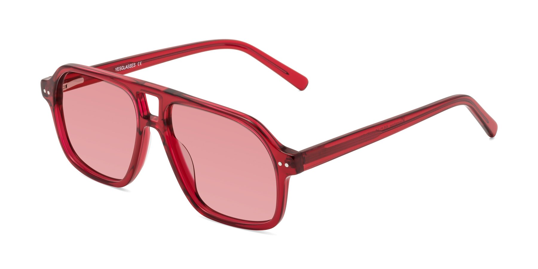 Angle of Kingston in Wine with Medium Garnet Tinted Lenses