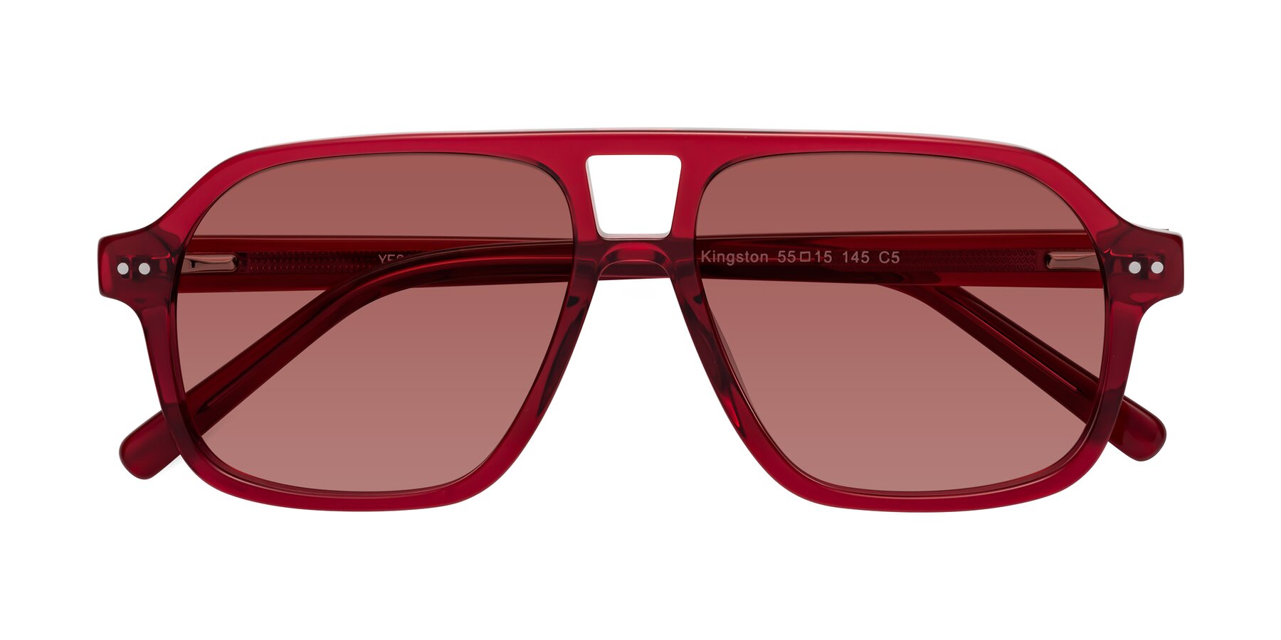 Folded Front of Kingston in Wine with Garnet Tinted Lenses