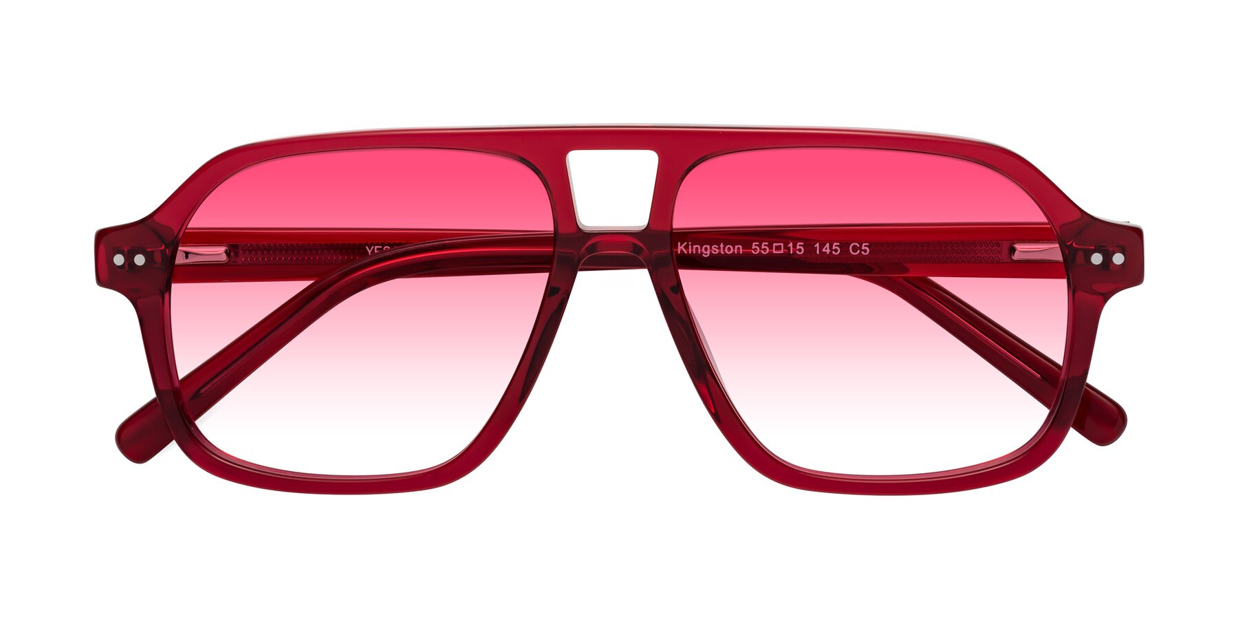Folded Front of Kingston in Wine with Pink Gradient Lenses