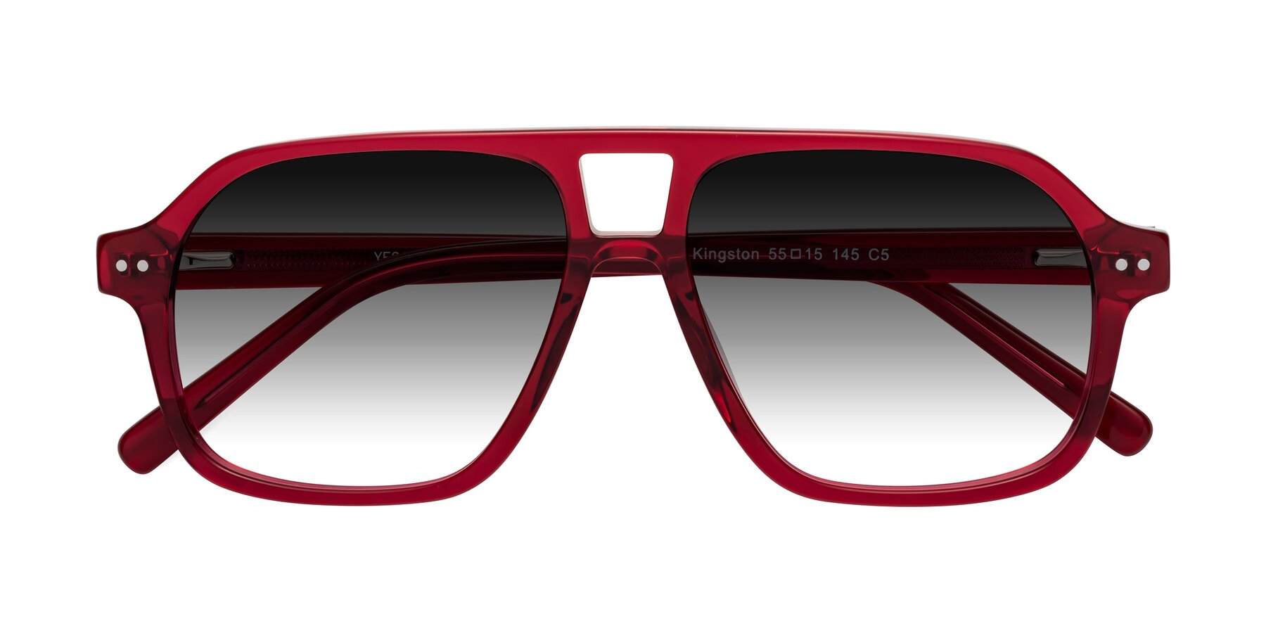Folded Front of Kingston in Wine with Gray Gradient Lenses