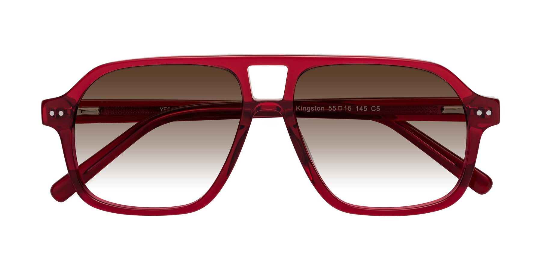 Folded Front of Kingston in Wine with Brown Gradient Lenses
