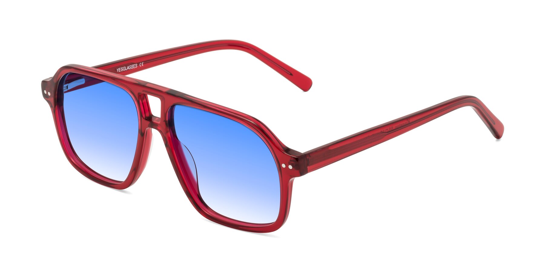 Angle of Kingston in Wine with Blue Gradient Lenses