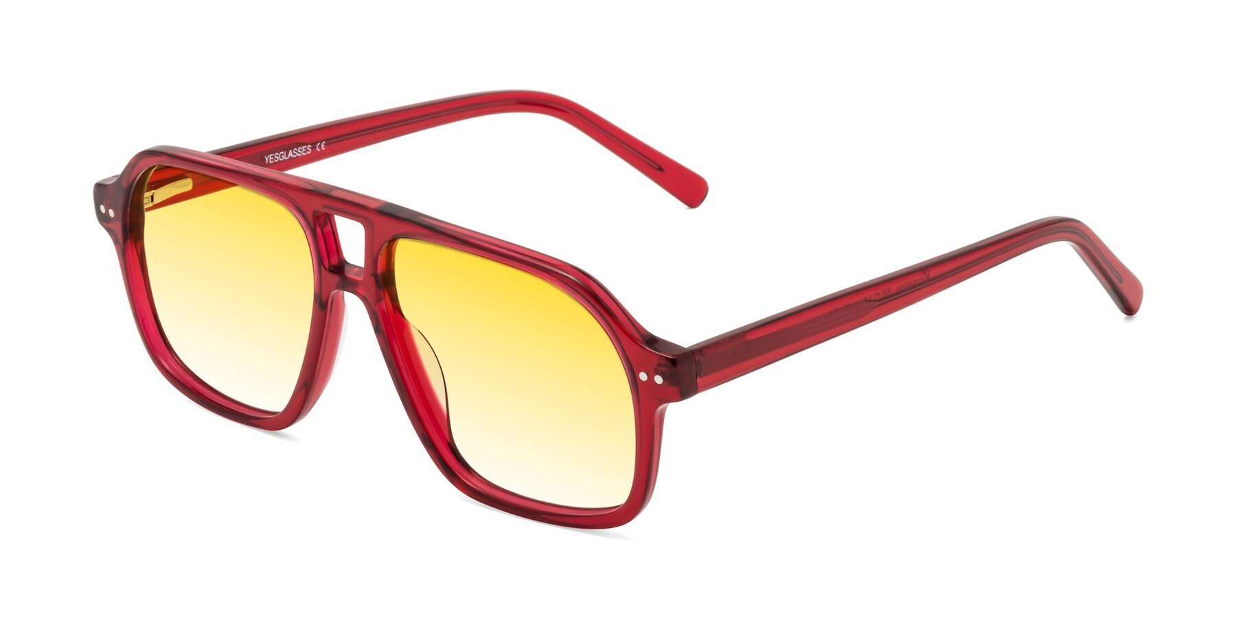 Angle of Kingston in Wine with Yellow Gradient Lenses