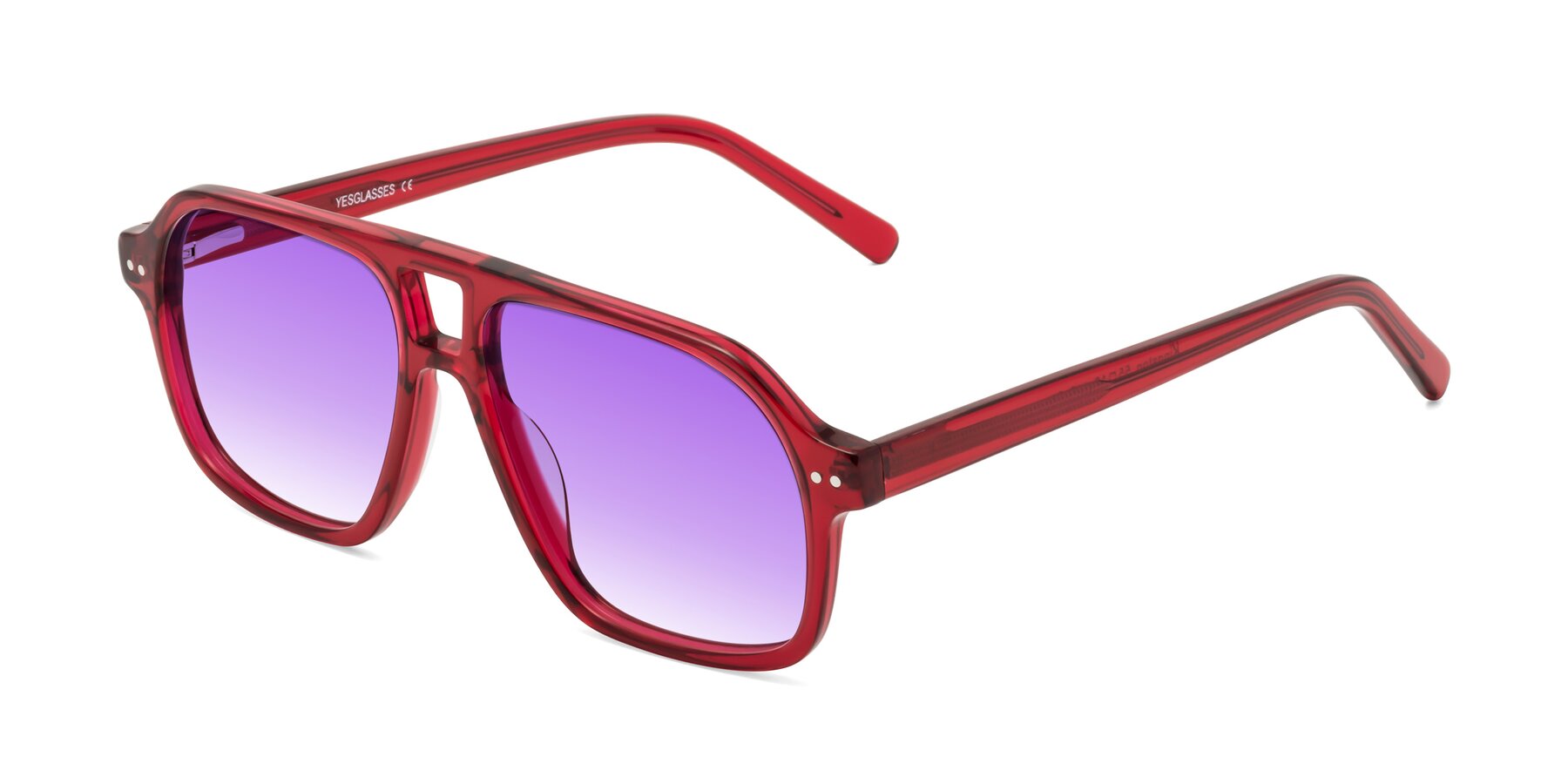 Angle of Kingston in Wine with Purple Gradient Lenses