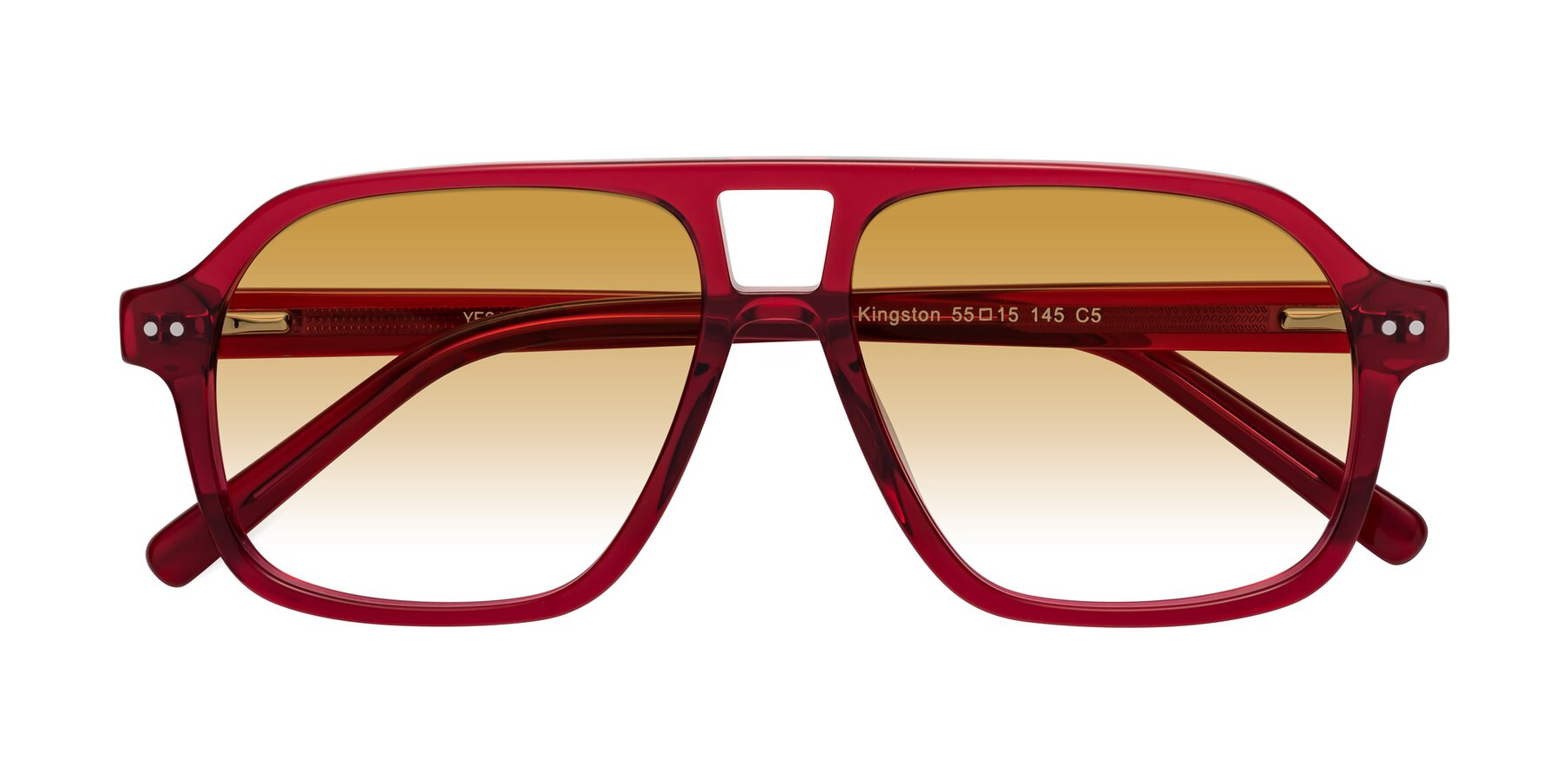 Folded Front of Kingston in Wine with Champagne Gradient Lenses