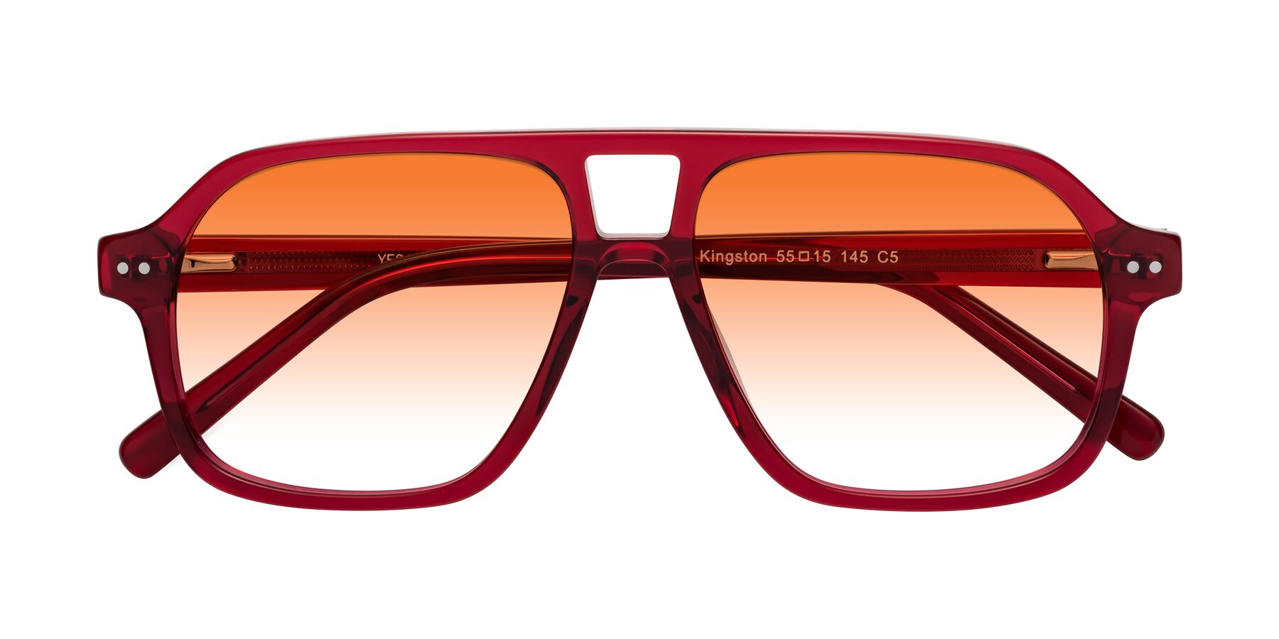 Folded Front of Kingston in Wine with Orange Gradient Lenses