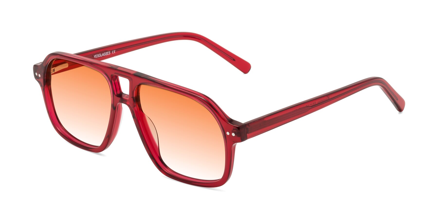 Angle of Kingston in Wine with Orange Gradient Lenses