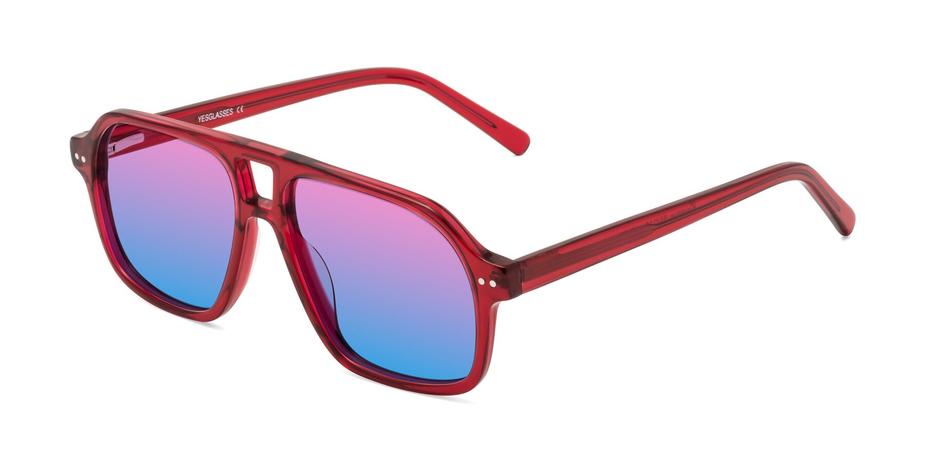 Angle of Kingston in Wine with Pink / Blue Gradient Lenses