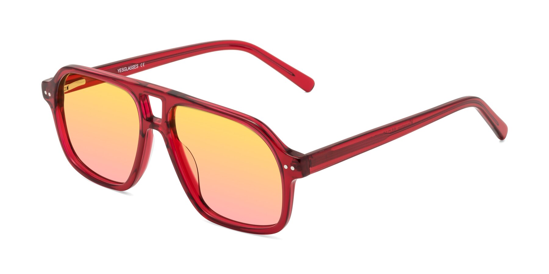 Angle of Kingston in Wine with Yellow / Pink Gradient Lenses
