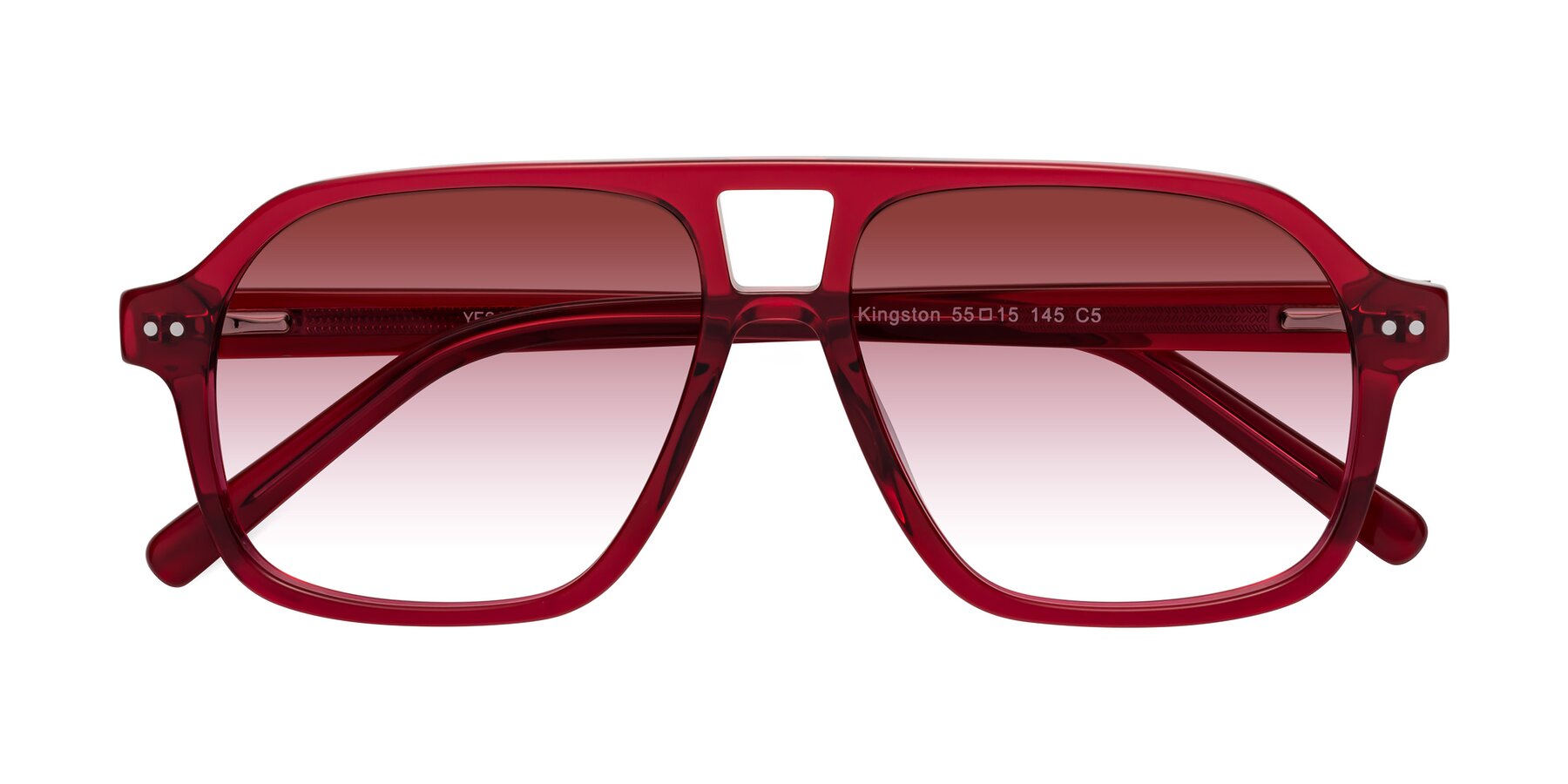 Folded Front of Kingston in Wine with Garnet Gradient Lenses