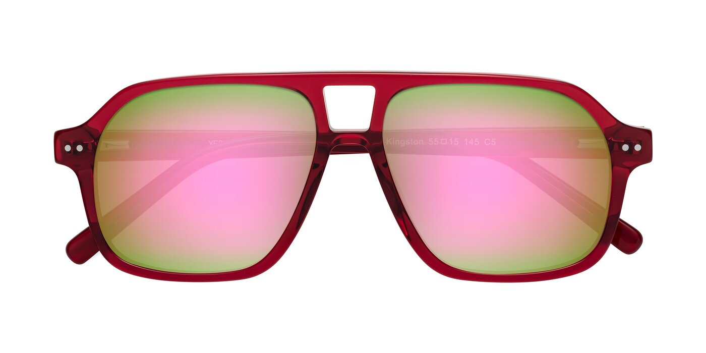 Kingston - Wine Flash Mirrored Sunglasses