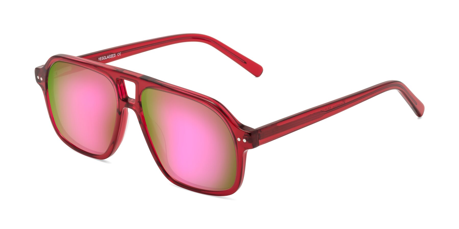 Angle of Kingston in Wine with Pink Mirrored Lenses