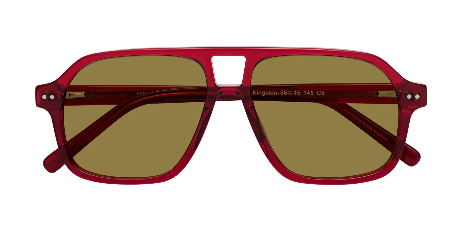 Folded Front of Kingston in Wine with Brown Polarized Lenses