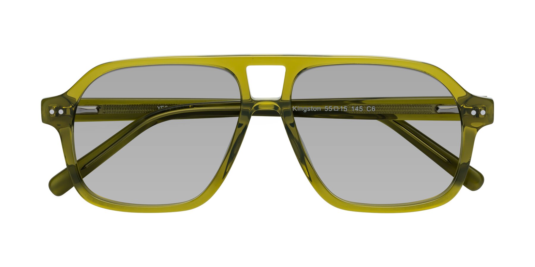 Folded Front of Kingston in Olive Green with Light Gray Tinted Lenses