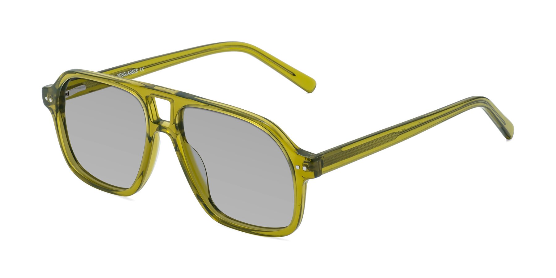 Angle of Kingston in Olive Green with Light Gray Tinted Lenses