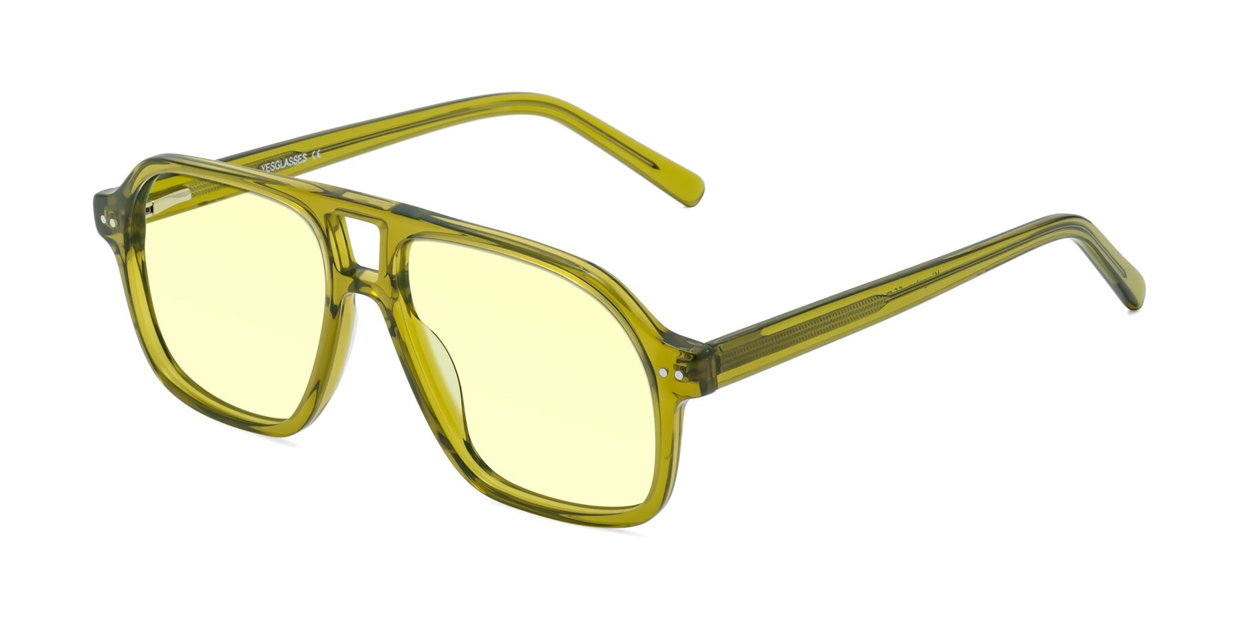 Angle of Kingston in Olive Green with Light Yellow Tinted Lenses