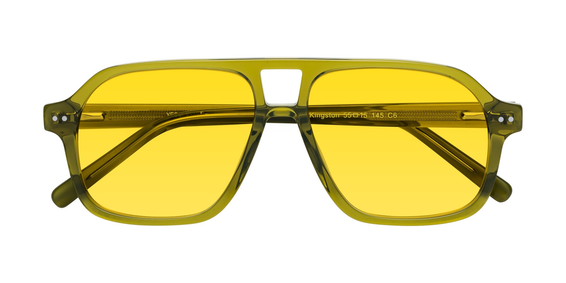 Folded Front of Kingston in Olive Green with Yellow Tinted Lenses