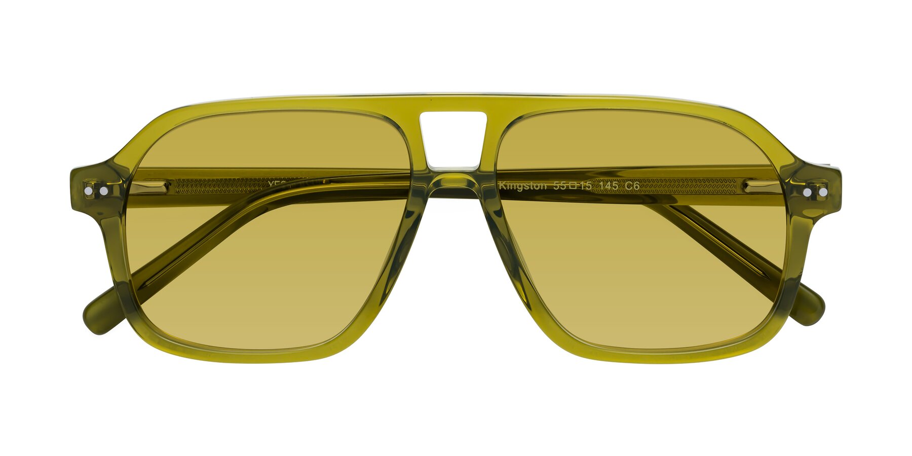 Folded Front of Kingston in Olive Green with Champagne Tinted Lenses