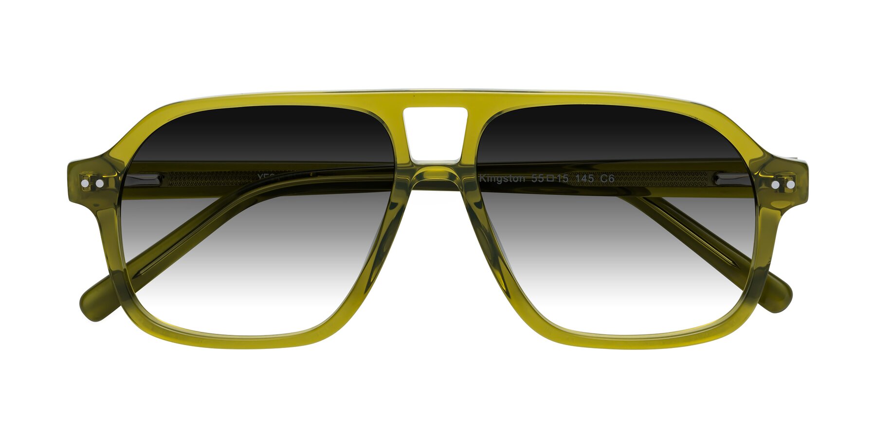 Folded Front of Kingston in Olive Green with Gray Gradient Lenses