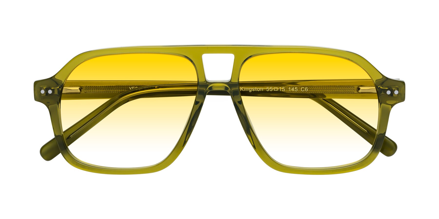 Folded Front of Kingston in Olive Green with Yellow Gradient Lenses