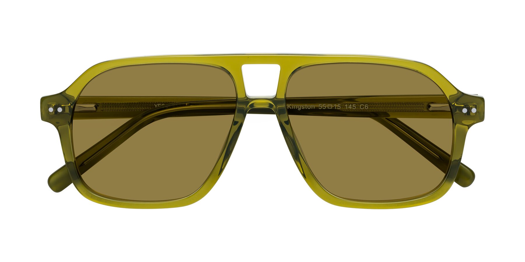 Folded Front of Kingston in Olive Green with Brown Polarized Lenses