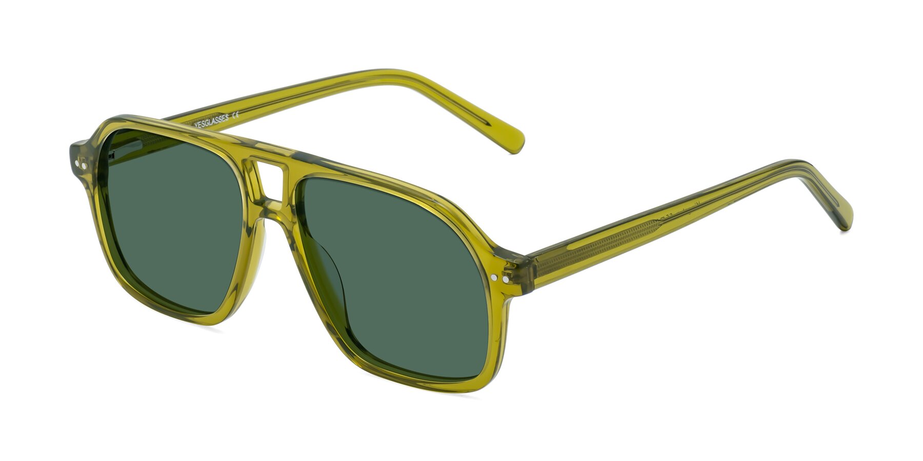 Angle of Kingston in Olive Green with Green Polarized Lenses