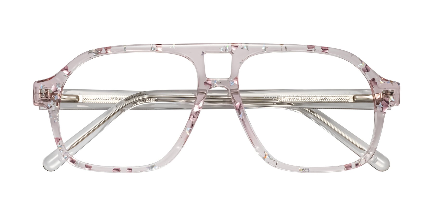 Folded Front of Kingston in Sparkling Blush with Clear Reading Eyeglass Lenses