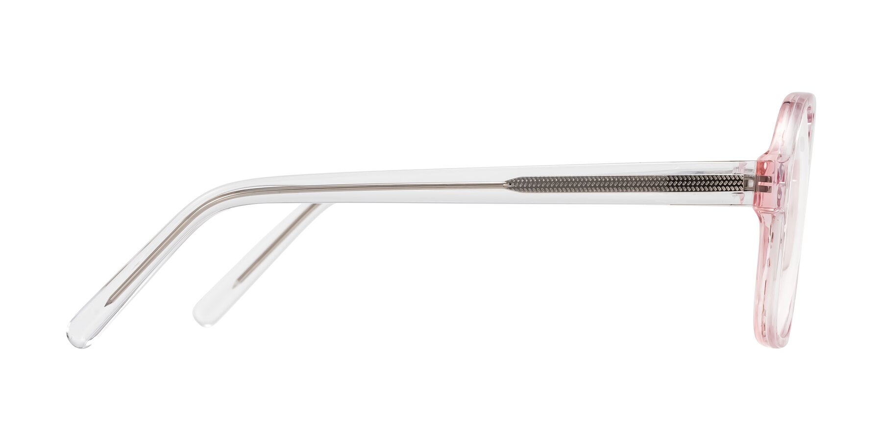 Side of Kingston in Sparkling Blush with Clear Reading Eyeglass Lenses