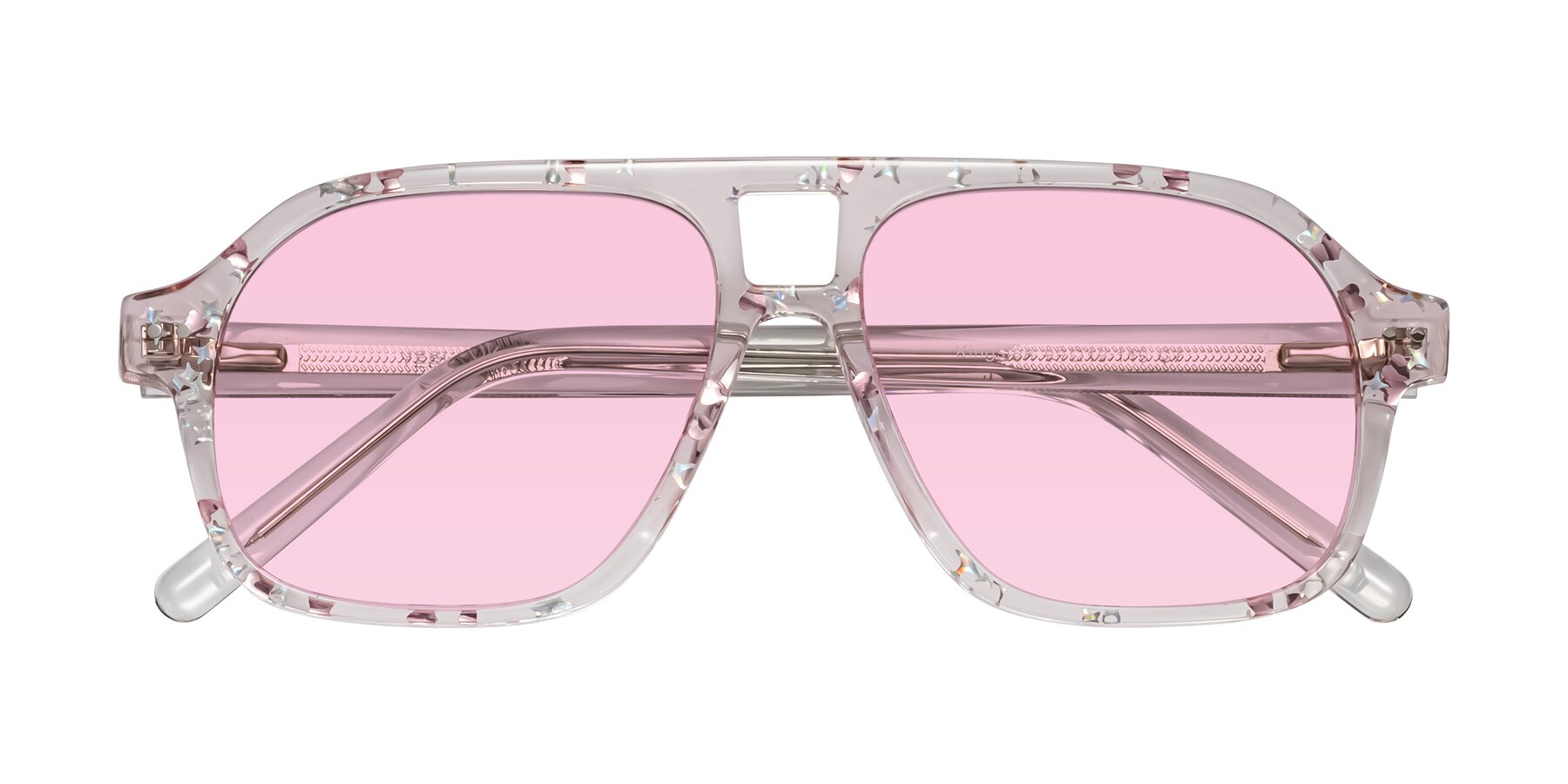 Folded Front of Kingston in Sparkling Blush with Light Pink Tinted Lenses