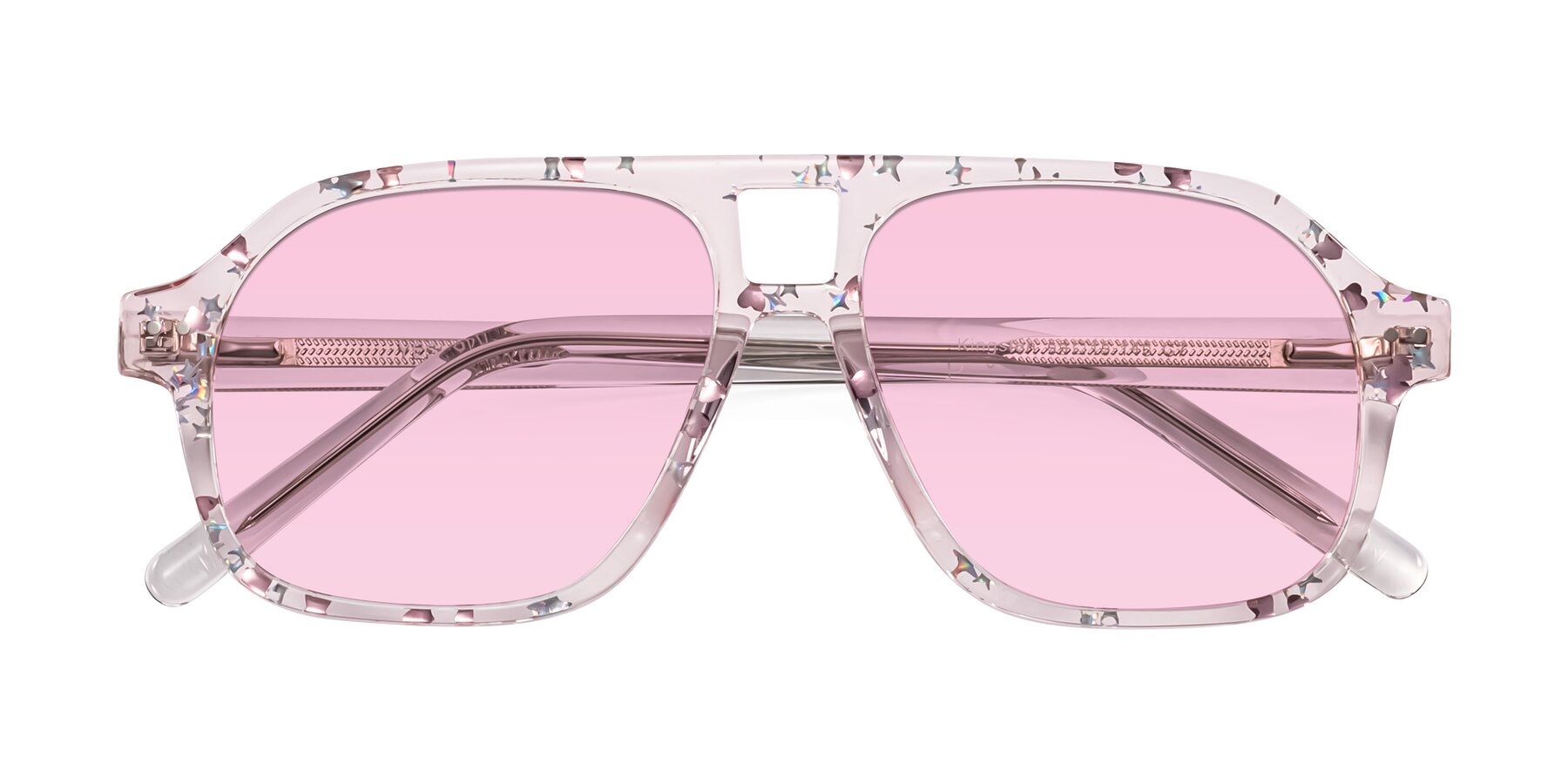 Folded Front of Kingston in Sparkling Blush with Light Pink Tinted Lenses