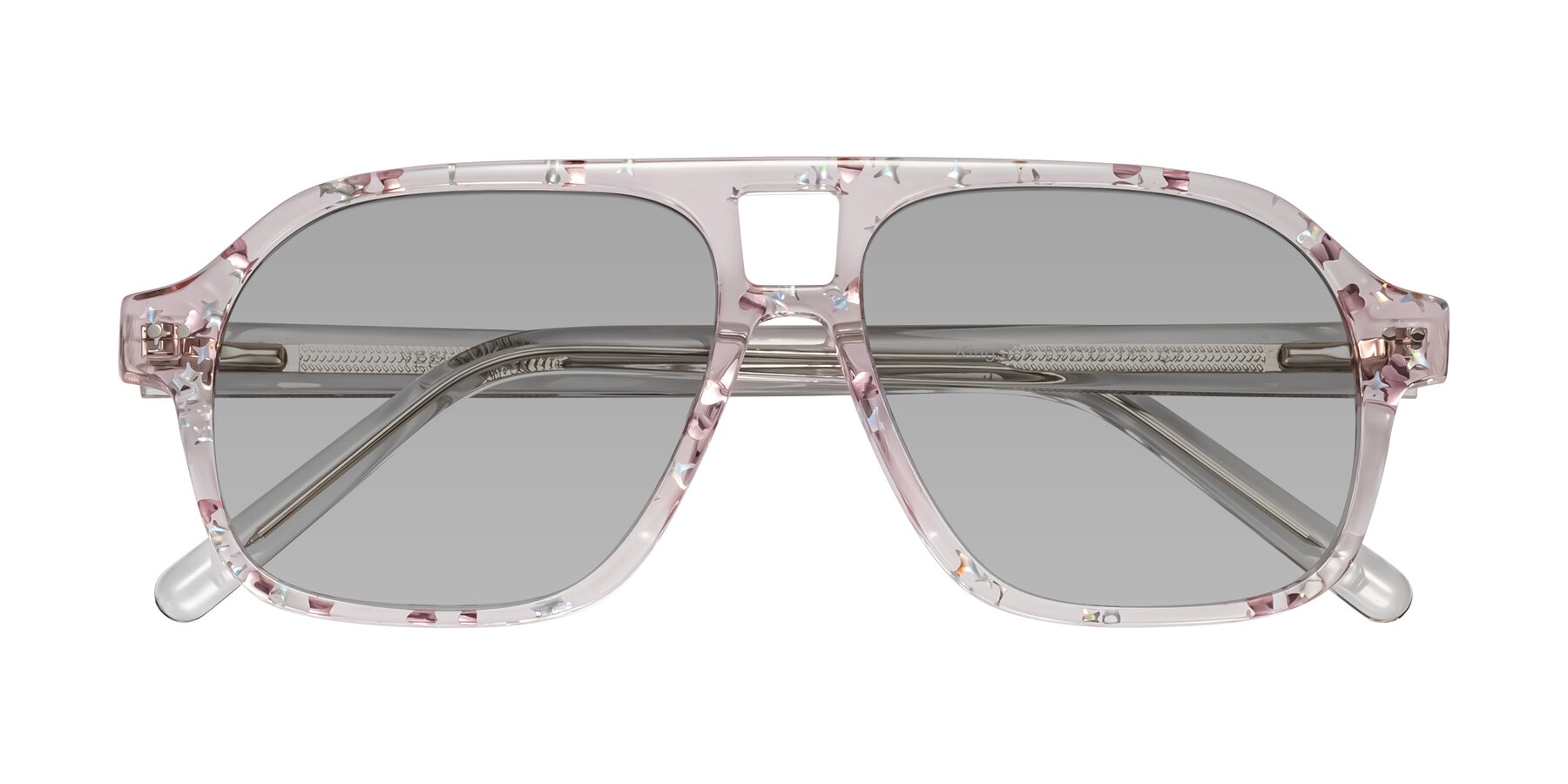 Folded Front of Kingston in Sparkling Blush with Light Gray Tinted Lenses