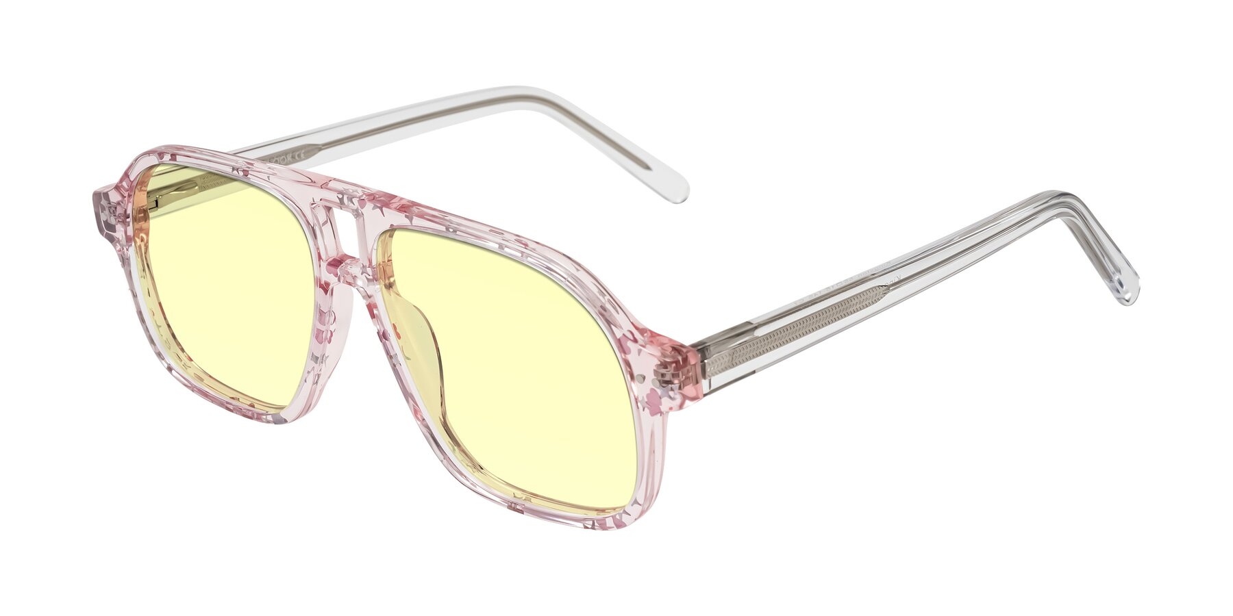 Angle of Kingston in Sparkling Blush with Light Yellow Tinted Lenses