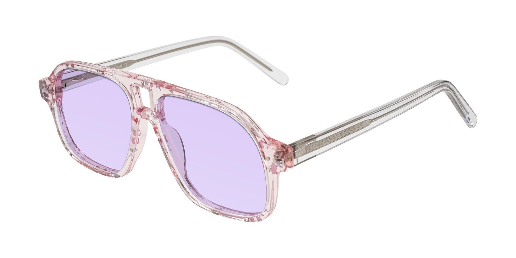 Angle of Kingston in Sparkling Blush with Light Purple Tinted Lenses