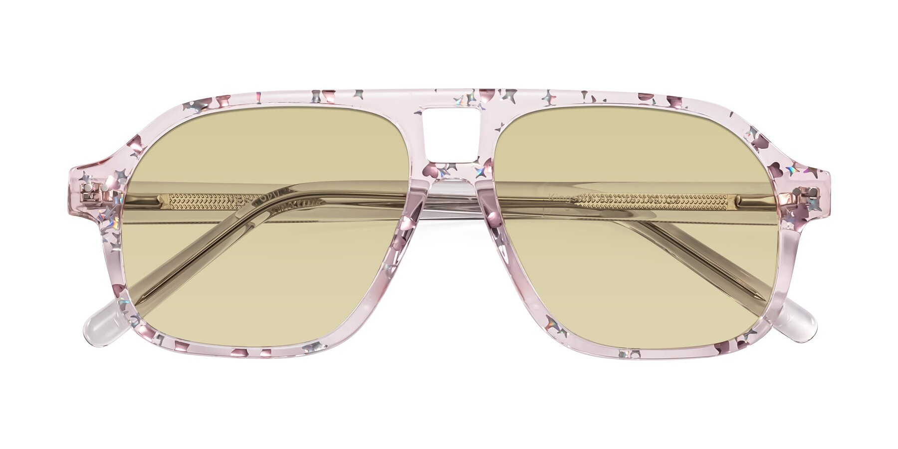 Folded Front of Kingston in Sparkling Blush with Light Champagne Tinted Lenses