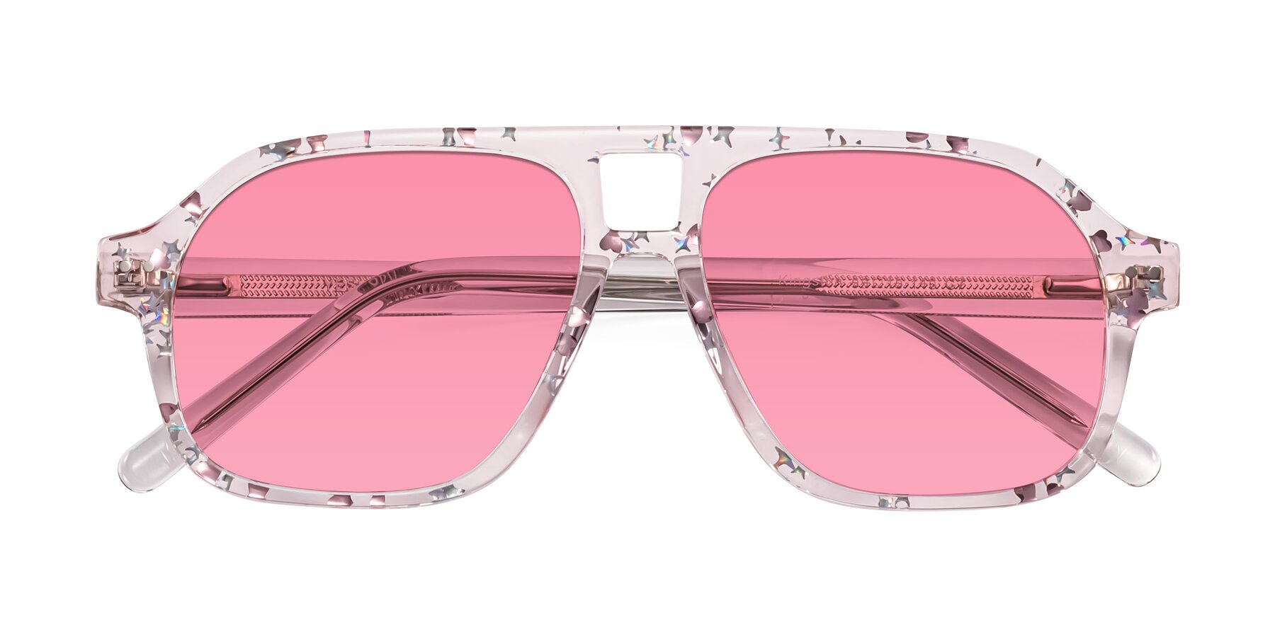Folded Front of Kingston in Sparkling Blush with Pink Tinted Lenses