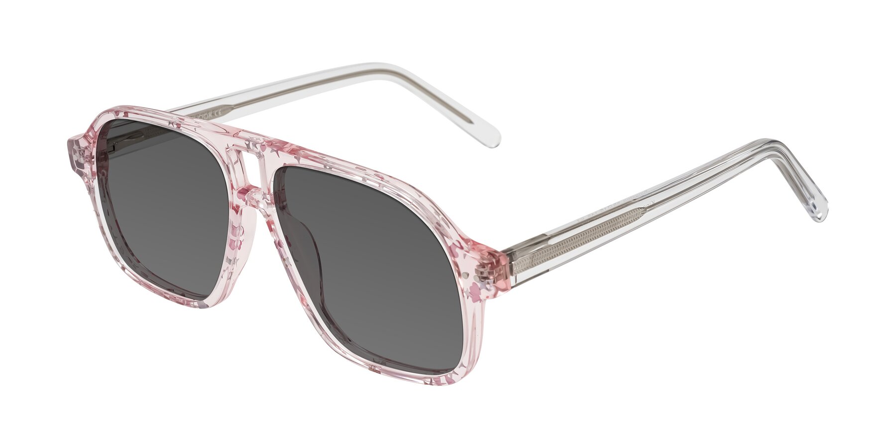 Angle of Kingston in Sparkling Blush with Medium Gray Tinted Lenses