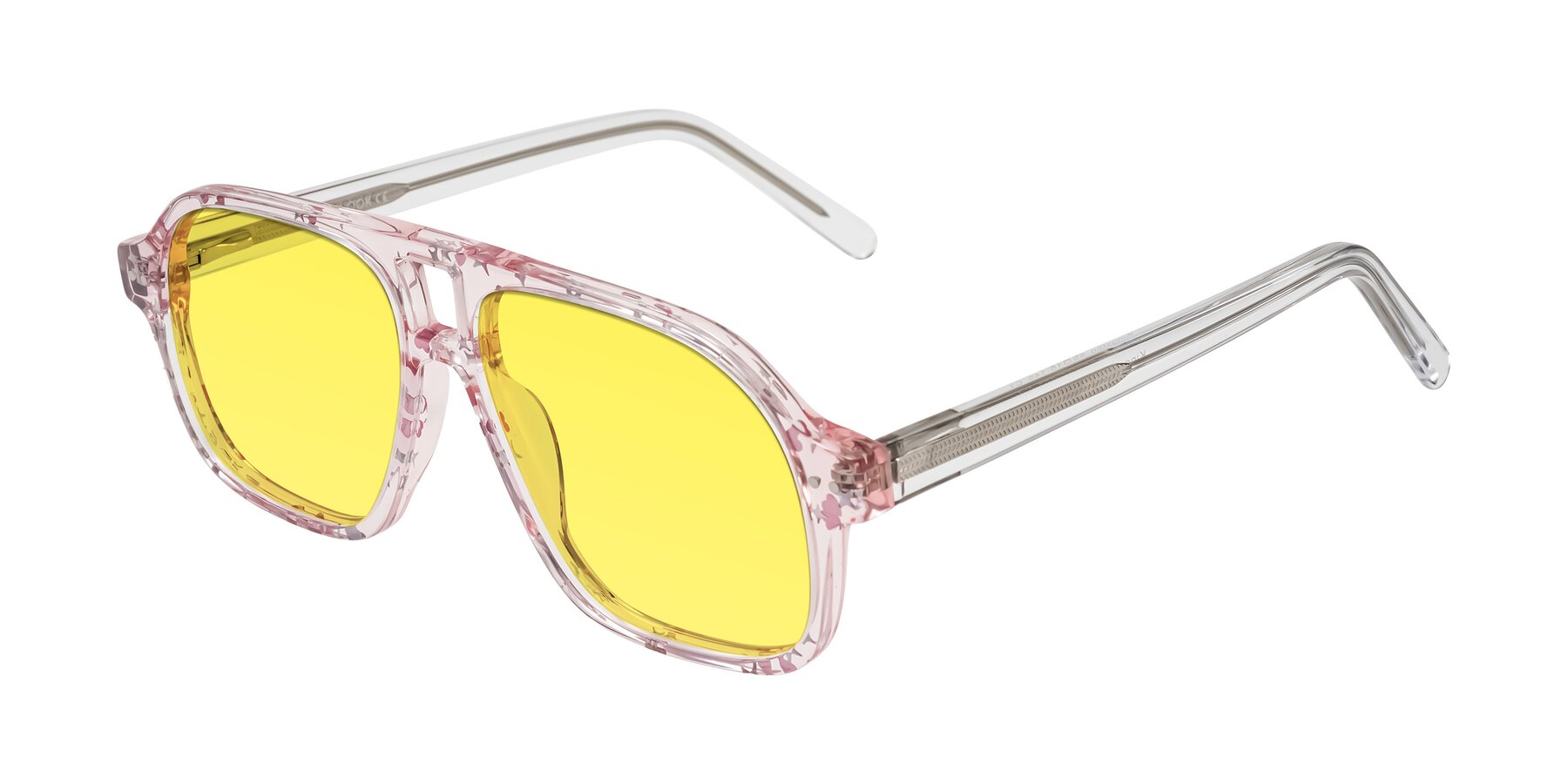 Angle of Kingston in Sparkling Blush with Medium Yellow Tinted Lenses