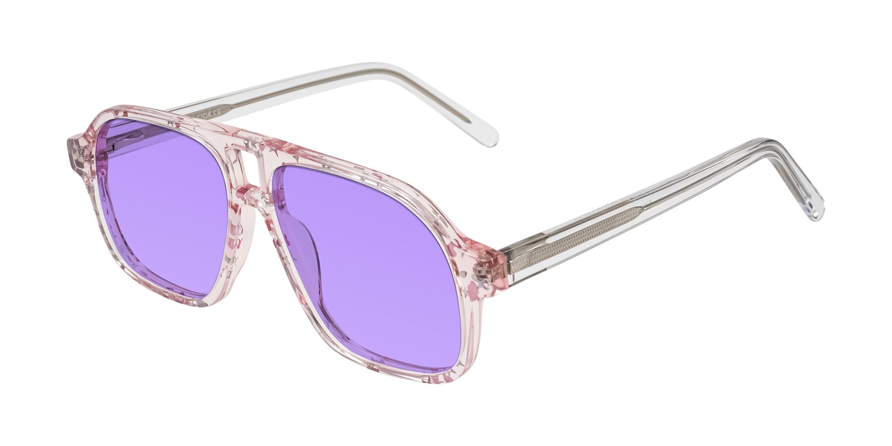 Angle of Kingston in Sparkling Blush with Medium Purple Tinted Lenses