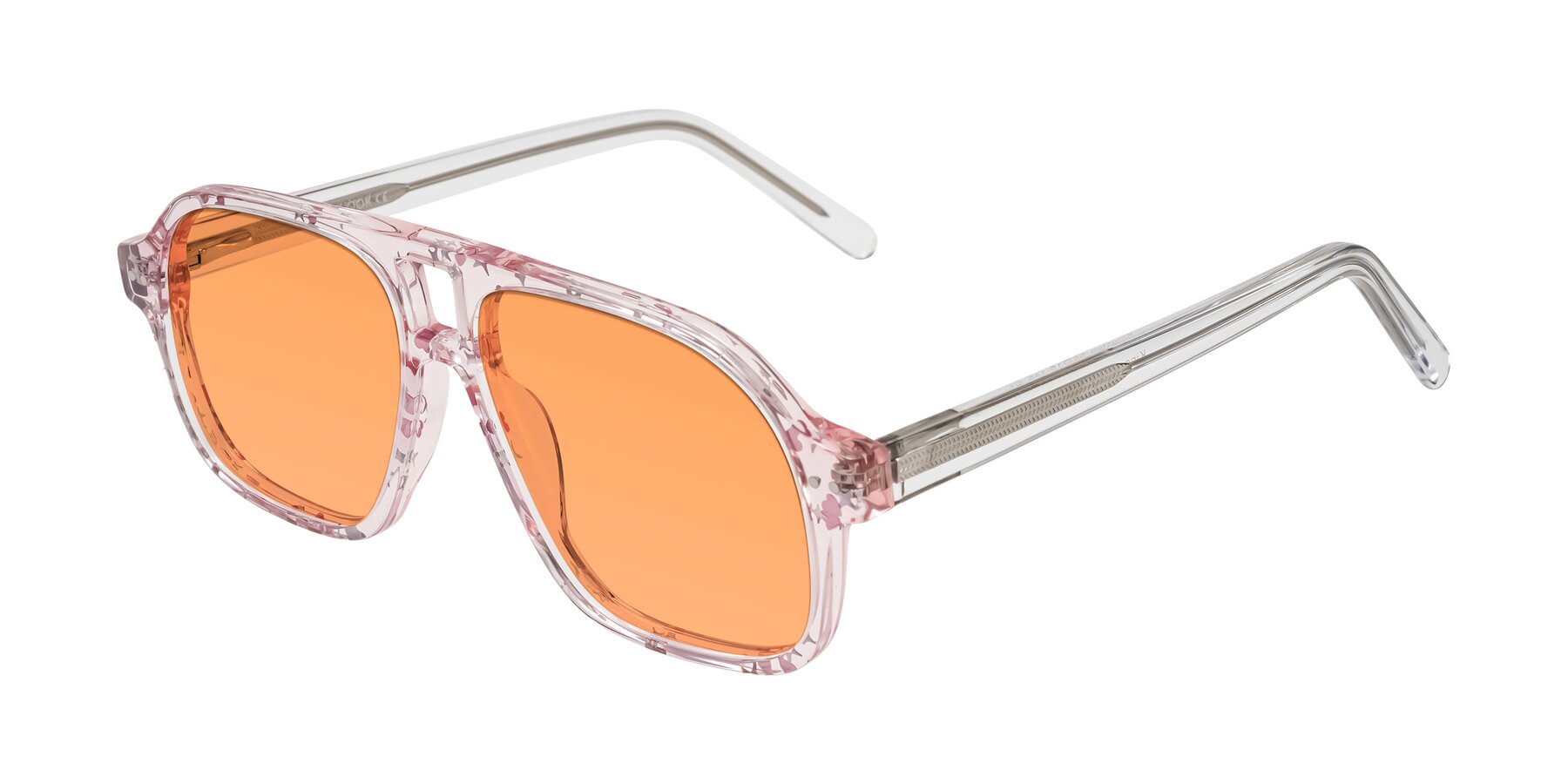 Angle of Kingston in Sparkling Blush with Medium Orange Tinted Lenses